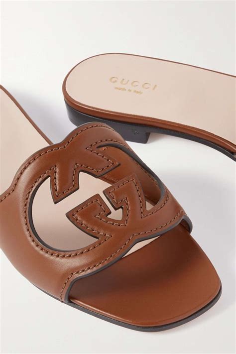 gucci cutout leather slides|stores that sell gucci slides.